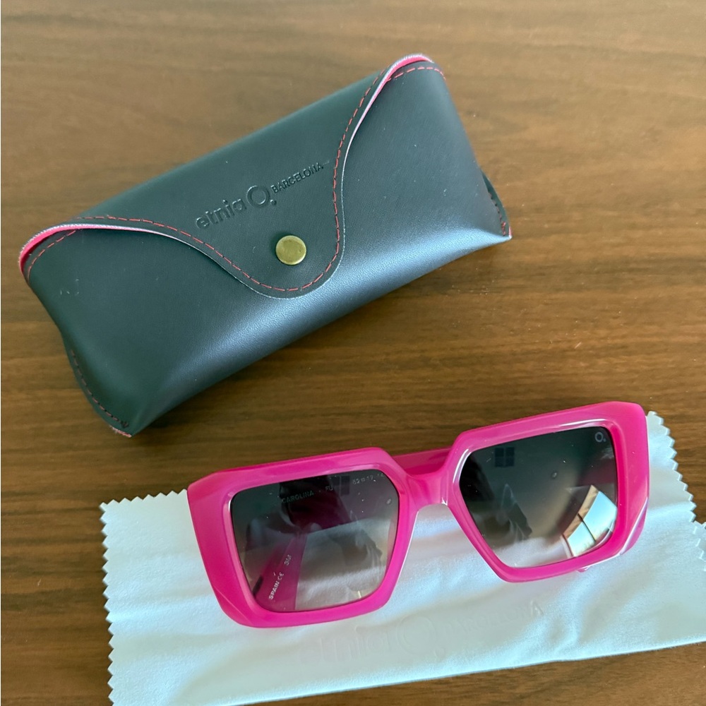 Pink Etnia Barcelona oversized square designer sunglasses
